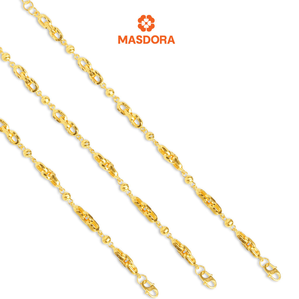 MASDORA 916 Gold Bracelet Rantai Tangan Emas ~ Golden Gorgeous Anchor (EMAS 916/22K)