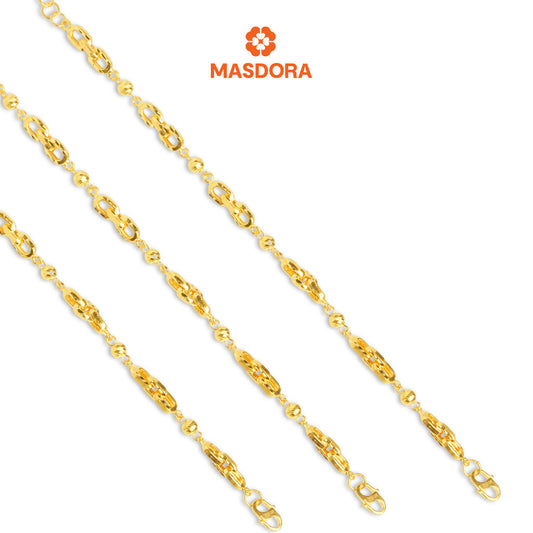 MASDORA 916 Gold Bracelet Rantai Tangan Emas ~ Golden Gorgeous Anchor (EMAS 916/22K)