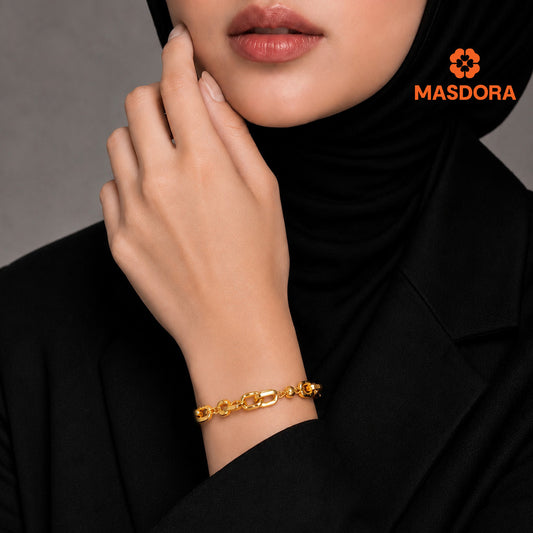 MASDORA 916 Gold Bracelet Rantai Tangan Emas ~ Golden Gorgeous Anchor (EMAS 916/22K)