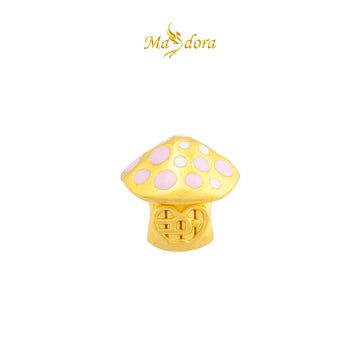 MASDORA 916 Gold Beads Bead Emas ~ HG Pink & White Mushroom (EMAS 916/22K)
