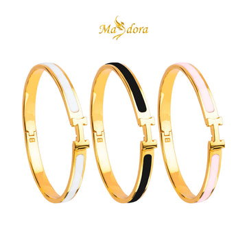 MASDORA 916 Gold Bangle Gelang Tangan Emas ~ Simple H Bangle (EMAS 916/22K)
