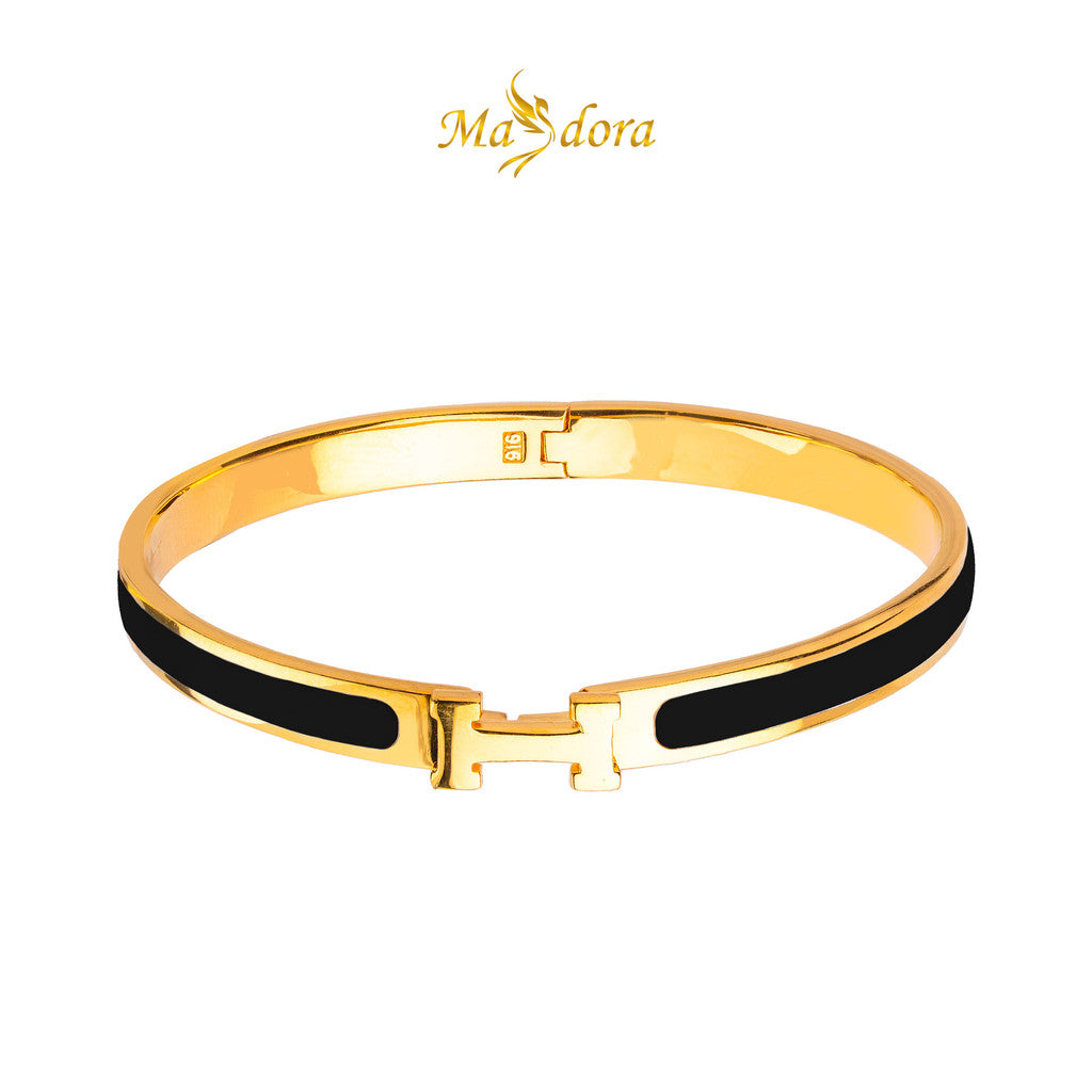 MASDORA 916 Gold Bangle Gelang Tangan Emas ~ Simple H Bangle (EMAS 916/22K)