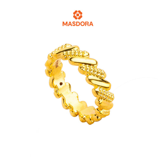 MASDORA 916 Gold Ring Rings Cincin Emas ~ HG Golden Slanted Band (EMAS 916/22K)