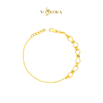 MASDORA 916 Gold Bracelet Rantai Tangan Emas ~ Golden Half Infinity Glitz (EMAS 916/22K)