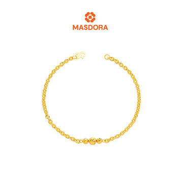 MASDORA 916 Gold Bracelet Rantai Tangan Emas ~ Shining Sauh Mini Shiny Cutting Balls (EMAS 916/22K)