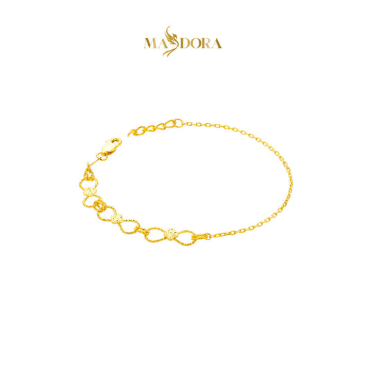 MASDORA 916 Gold Bracelet Rantai Tangan Emas ~ Golden Half Infinity Glitz (EMAS 916/22K)