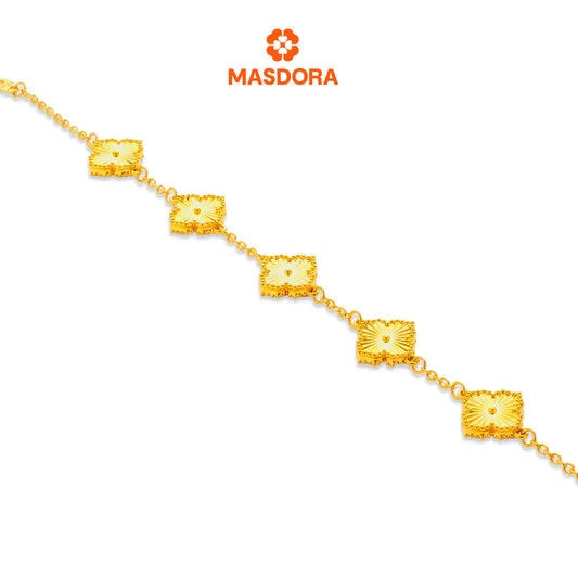 MASDORA 916 Gold Bracelet Rantai Tangan Emas ~ HG Golden Alhambra (5F) (EMAS 916/22K)