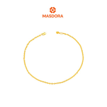 MASDORA 916 Gold Anklet Rantai Kaki Gelang Kaki Emas ~ Shining Sauh Bell (EMAS 916/22K)