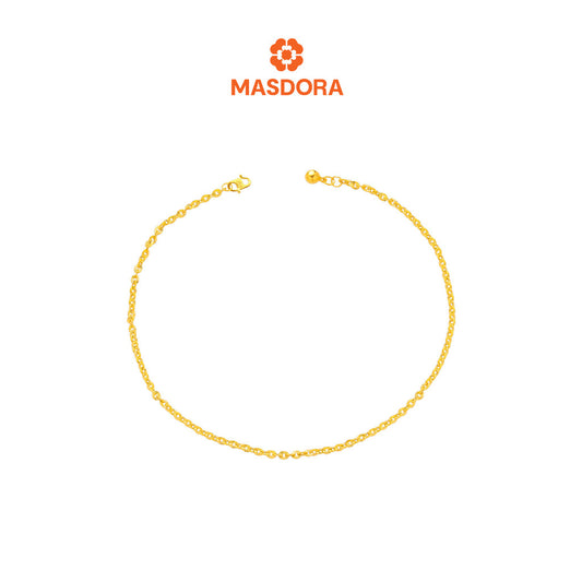 MASDORA 916 Gold Anklet Rantai Kaki Gelang Kaki Emas ~ Shining Sauh Bell (EMAS 916/22K)