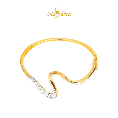MASDORA 916 Gold Bangle Gelang Tangan Emas ~ Duotone Elegant Sway (EMAS 916/22K)