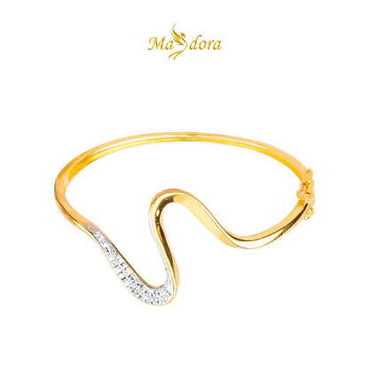 MASDORA 916 Gold Bangle Gelang Tangan Emas ~ Duotone Elegant Sway (EMAS 916/22K)