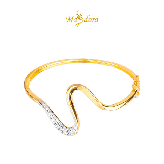MASDORA 916 Gold Bangle Gelang Tangan Emas ~ Duotone Elegant Sway (EMAS 916/22K)