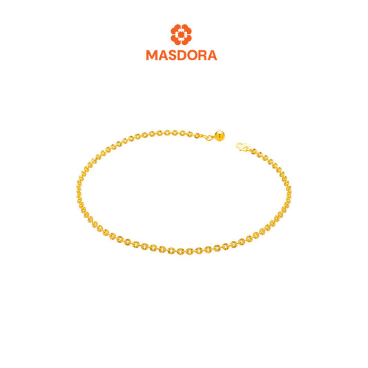 MASDORA 916 Gold Anklet Rantai Kaki Gelang Kaki Emas ~ Shining Sauh Bell (EMAS 916/22K)