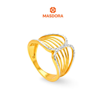 MASDORA 916 Gold Ring Rings Cincin Emas ~ Duotone Buckle Wavy (EMAS 916/22K)