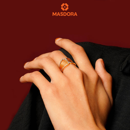 MASDORA 916 Gold Ring Rings Cincin Emas ~ Duotone Buckle Wavy (EMAS 916/22K)