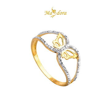 MASDORA 916 Gold Ring Rings Cincin Emas ~ Duotone Enormous Wavy Butterfly (EMAS 916/22K)