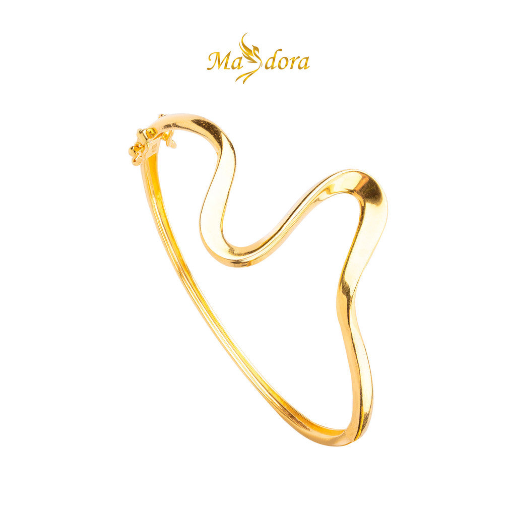 MASDORA 916 Gold Bangle Gelang Tangan Emas ~ Golden Elegant Sway (EMAS 916/22K)