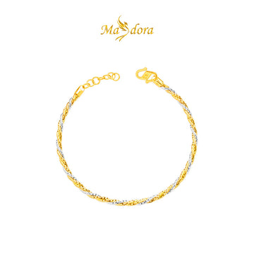 MASDORA 916 Gold Bangle Gelang Tangan Emas ~ Minimalist Duotone Twisted Cavo (EMAS 916/22K)