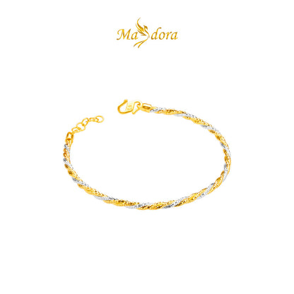MASDORA 916 Gold Bangle Gelang Tangan Emas ~ Minimalist Duotone Twisted Kavor (EMAS 916/22K)