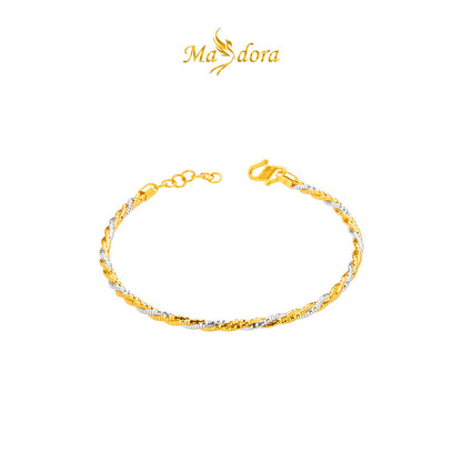 MASDORA 916 Gold Bangle Gelang Tangan Emas ~ Minimalist Duotone Twisted Kavor (EMAS 916/22K)
