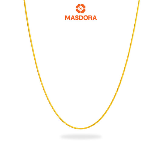 MASDORA 916 Gold Necklace Rantai Leher Emas ~ Mini Masdora Signature  (EMAS 916/22K)