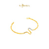 MASDORA 916 Gold Bracelet Rantai Tangan Emas ~ Duotone Elegant Sway Bamboo (EMAS 916/22K)