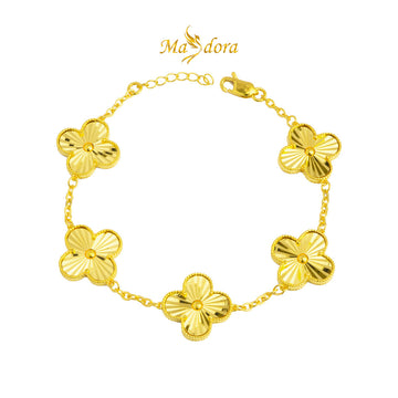 MASDORA 916 Gold Bracelet Rantai Tangan Emas ~ Clover Full Gold - (EMAS 916/22K)