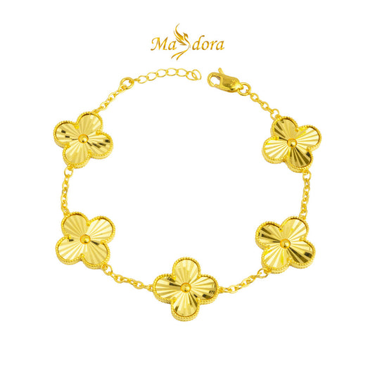 MASDORA 916 Gold Bracelet Rantai Tangan Emas ~ Clover Full Gold - (EMAS 916/22K)