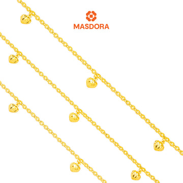 MASDORA 916 Gold Bracelet Rantai Tangan Emas ~ Mini Shining Sauh (3L) (EMAS 916/22K)