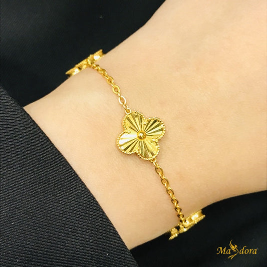MASDORA 916 Gold Bracelet Rantai Tangan Emas ~ Clover Full Gold - (EMAS 916/22K)