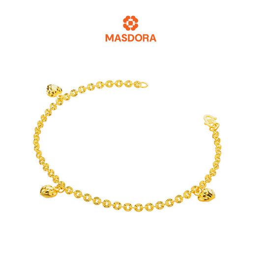 MASDORA 916 Gold Bracelet Rantai Tangan Emas ~ Mini Shining Sauh (3L) (EMAS 916/22K)