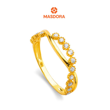MASDORA 916 Gold Ring Rings Cincin Emas ~ Sparkling Flowers Romance (EMAS 916/22K)