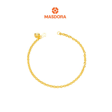 MASDORA 916 Gold Bracelet Rantai Tangan Emas ~ Mini Shining Sauh Fluffy Love (EMAS 916/22K)