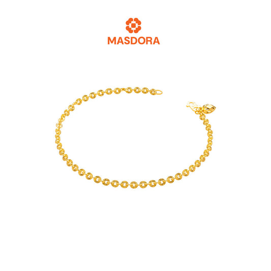 MASDORA 916 Gold Bracelet Rantai Tangan Emas ~ Mini Shining Sauh Fluffy Love (EMAS 916/22K)