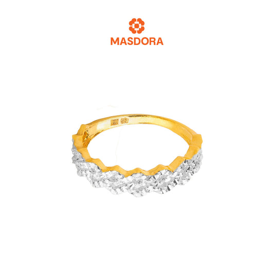 MASDORA 916 Gold Ring Rings Cincin Emas ~ Duotone Hexagonal Chain Cutting (EMAS 916/22K)