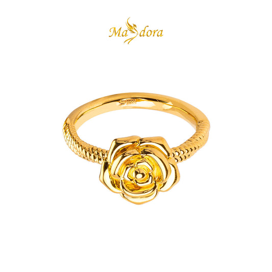 MASDORA 999 Gold Ring Rings Cincin Emas ~ Golden Tangled Rose (EMAS 999/24K)