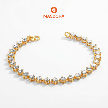 MASDORA 916 Gold Bracelet Rantai Tangan Emas ~ Duotone Tennis Shiny Cutting (EMAS 916/22K)