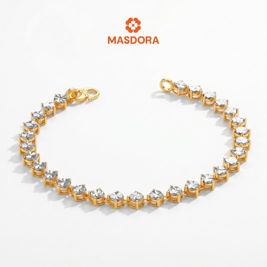 MASDORA 916 Gold Bracelet Rantai Tangan Emas ~ Duotone Tennis Shiny Cutting (EMAS 916/22K)