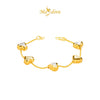 MASDORA 916 Gold Bracelet Rantai Tangan Emas ~ Duotone Unity Love Cutting (EMAS 916/22K)