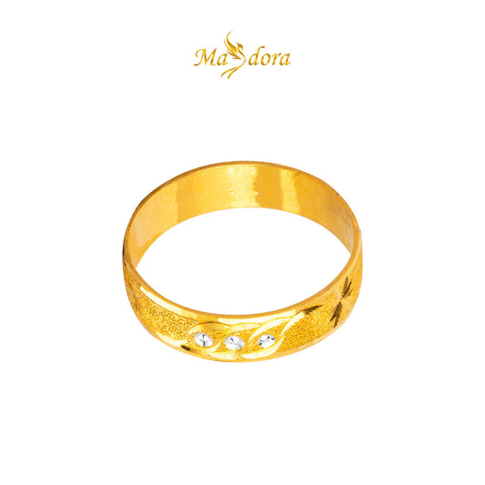 MASDORA 916 Gold Ring Rings Cincin Emas ~ Duotone Snowflakes (EMAS 916/22K)