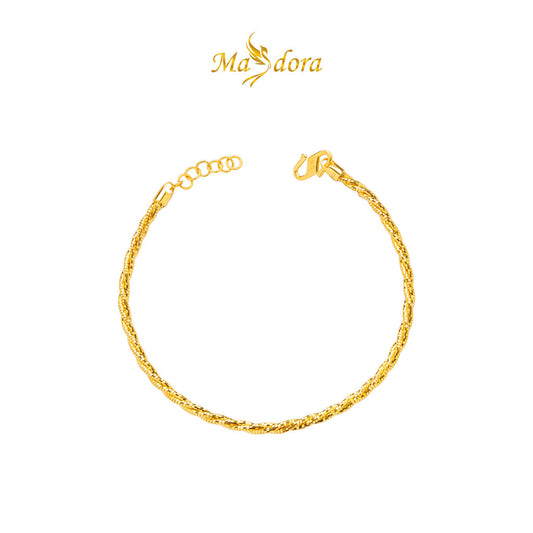 MASDORA 916 Gold Bangle Gelang Tangan Emas ~ Minimalist Golden Twisted Cavo (EMAS 916/22K)