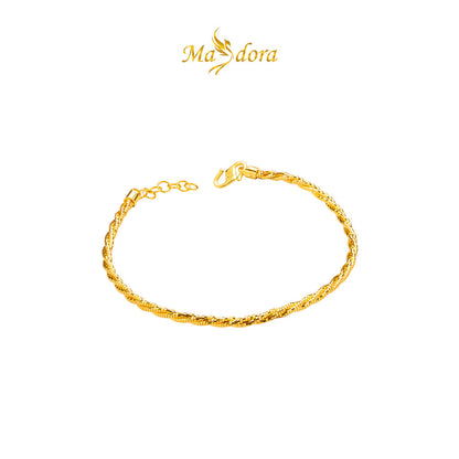 MASDORA 916 Gold Bangle Gelang Tangan Emas ~ Minimalist Golden Twisted Kavor (EMAS 916/22K)