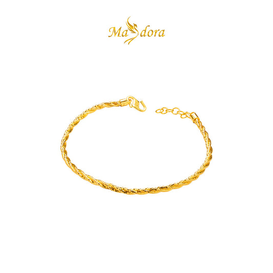 MASDORA 916 Gold Bangle Gelang Tangan Emas ~ Minimalist Golden Twisted Cavo (EMAS 916/22K)