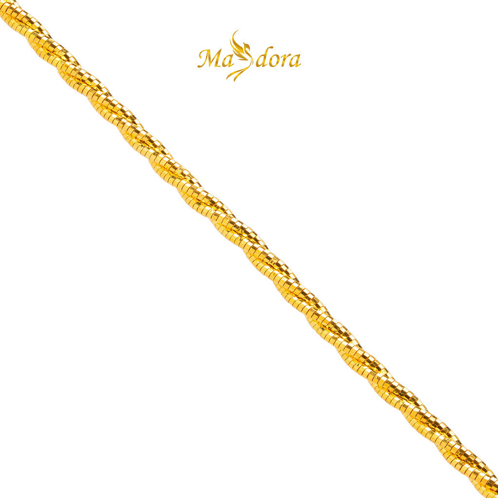 MASDORA 916 Gold Bangle Gelang Tangan Emas ~ Minimalist Golden Twisted Kavor (EMAS 916/22K)