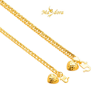 MASDORA 916 Gold Bracelet Rantai Tangan Emas ~ Lipan Licin Fluffy Love (EMAS 916/22K)