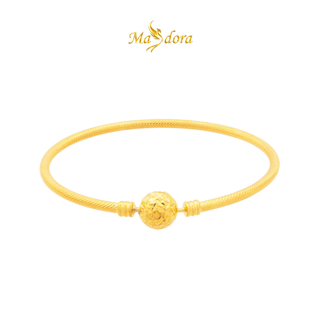 MASDORA 916 Gold Bangle Gelang Tangan Emas ~ Shiny Cutting Ball Clasp (EMAS 916/22K)