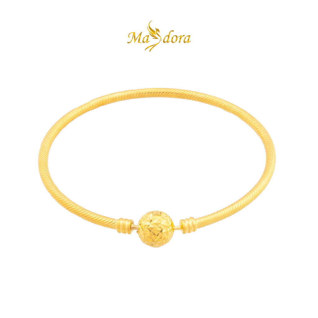 MASDORA 916 Gold Bangle Gelang Tangan Emas ~ Shiny Cutting Ball Clasp (EMAS 916/22K)