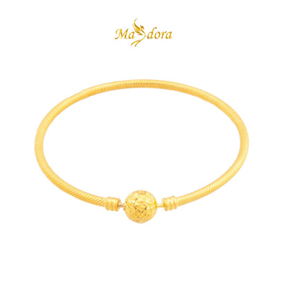 MASDORA 916 Gold Bangle Gelang Tangan Emas ~ Shiny Cutting Ball Clasp (EMAS 916/22K)