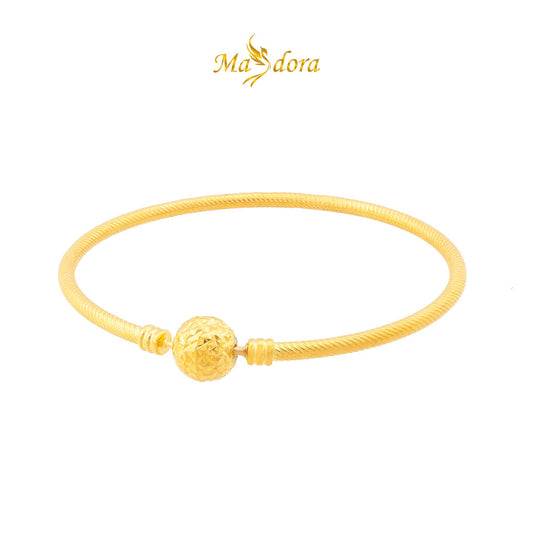 MASDORA 916 Gold Bangle Gelang Tangan Emas ~ Shiny Cutting Ball Clasp (EMAS 916/22K)