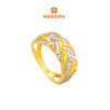 MASDORA 916 Gold Ring Rings Cincin Emas ~ Duotone Charming Pave (EMAS 916/22K)